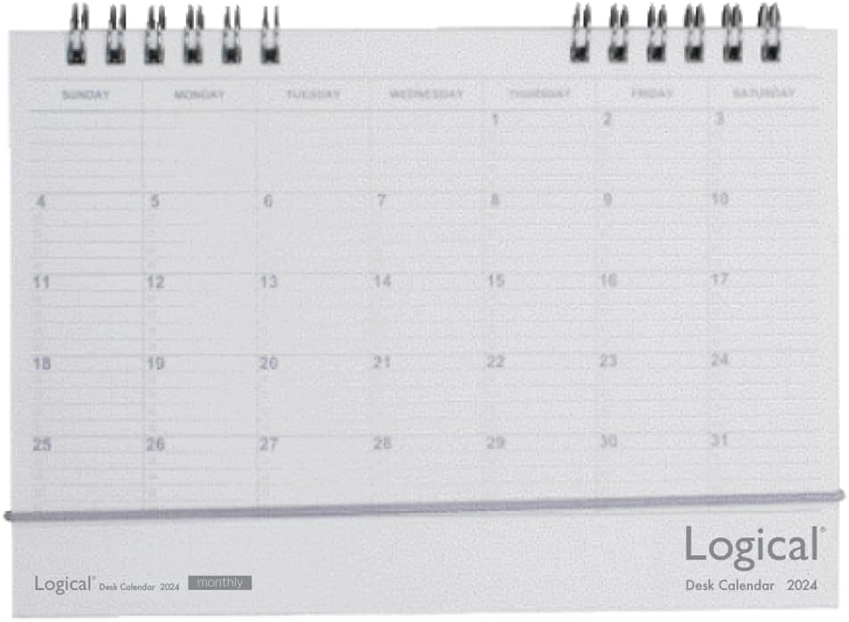 Nakabayashi 2024 Calendar Logical Desk Calendar W Ring Type B6 White CLT-B602-24W