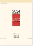 New Japan Calendar 2024 Wall Calendar Cream Memo Monthly Table NK166