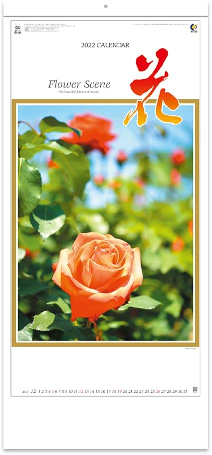 New Japan Calendar 2022 Wall Calendar Flower Scene NK494