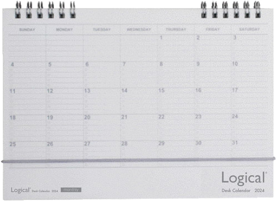 Nakabayashi 2024 Calendar Logical Desk Calendar W Ring Type A5 White COC-A502-24W