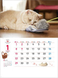 New Japan Calendar 2023 Calendar Neko to Seikatsu Mikan to Jiro Sanchi CL23-0403