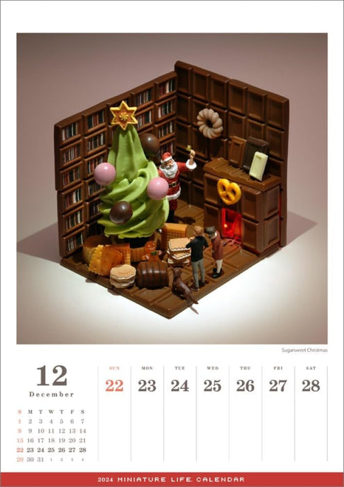 Hagoromo MINIATURE LIFE CALENDAR (International Edition) 2024 CL24-0466W