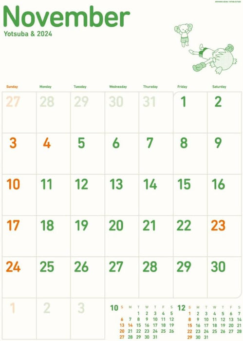 Hagoromo Yotsuba&! 2024 Wall Calendar CL24-0090