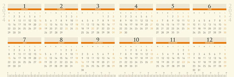 Try-X 2024 Desk Calendar Desk Schedule Techo CL-646 10x30cm