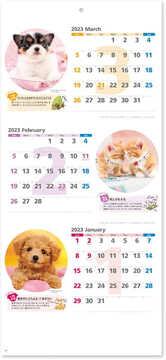 New Japan Calendar 2023 Wall Calendar Happy Chat Moji 3 Months Type NK914