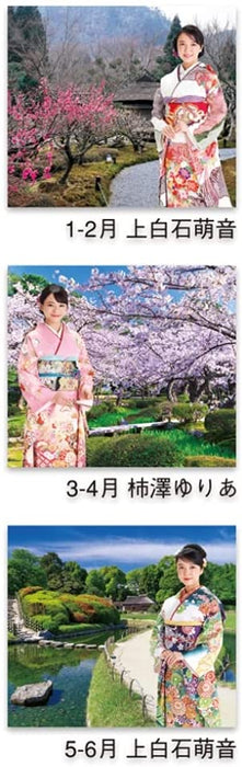 New Japan Calendar 2022 Wall Calendar Miyabi Kimono Star and Garden NK118