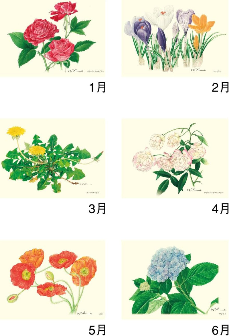 New Japan Calendar 2024 Wall Calendar Botanical Art NK64