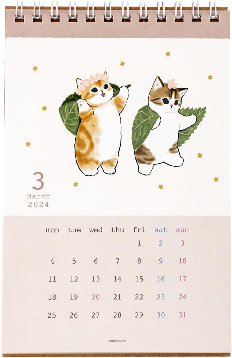 Sun-Star Stationery mofusand 2024 Desk Calendar mofusand S8520623