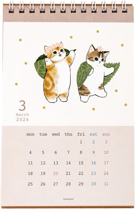 Sun-Star Stationery mofusand 2024 Desk Calendar mofusand S8520623