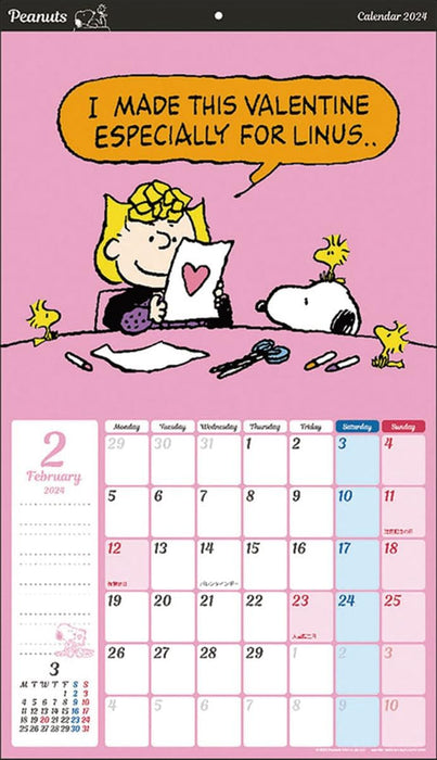 Sun-Star Stationery 2024 Snoopy Wall Calendar CL-66 /61 x 35cm