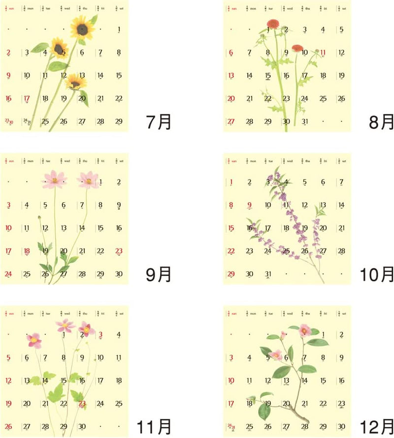 New Japan Calendar 2023 Wall Calendar Dressed Flower NK144