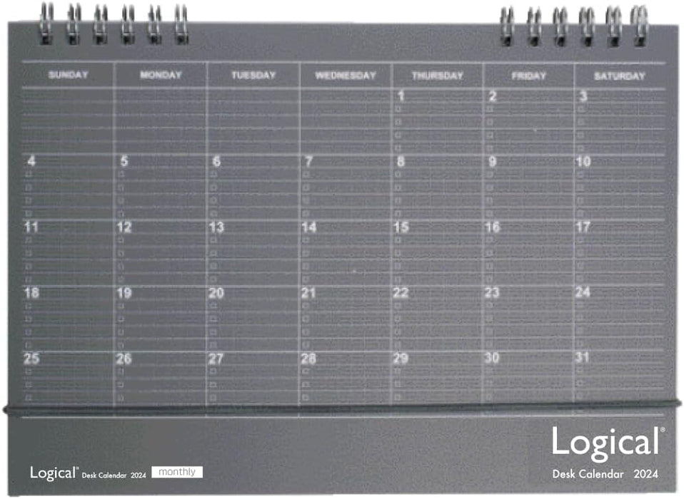 Nakabayashi 2024 Calendar Logical Desk Calendar W Ring Type A5 Black COC-A502-24D