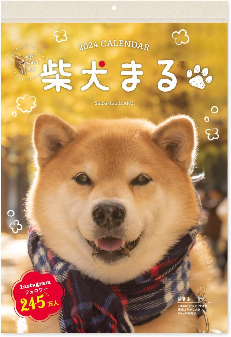 New Japan Calendar 2024 Wall Calendar Shiba Inu Maru Small NK4008
