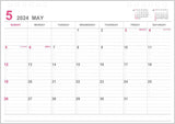 Nakabayashi 2024 Calendar Logical Desk Calendar W Ring Type A5 White COC-A502-24W