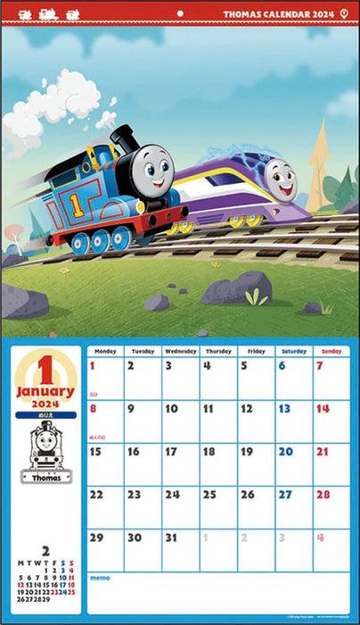 Sun-Star Stationery 2024 Thomas & Friends Wall Calendar CL-68 /61 x 35cm