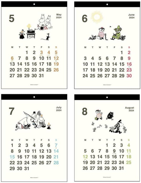 Sun-Star Stationery Moomin 2024 Wall Calendar Moomin S8520232