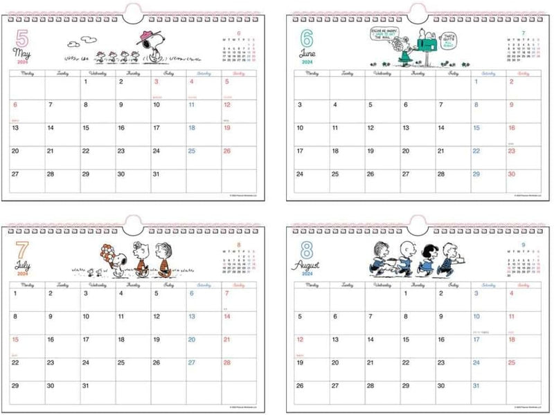 Sun-Star Stationery Snoopy 2024 Wall Calendar Vintage S8520259