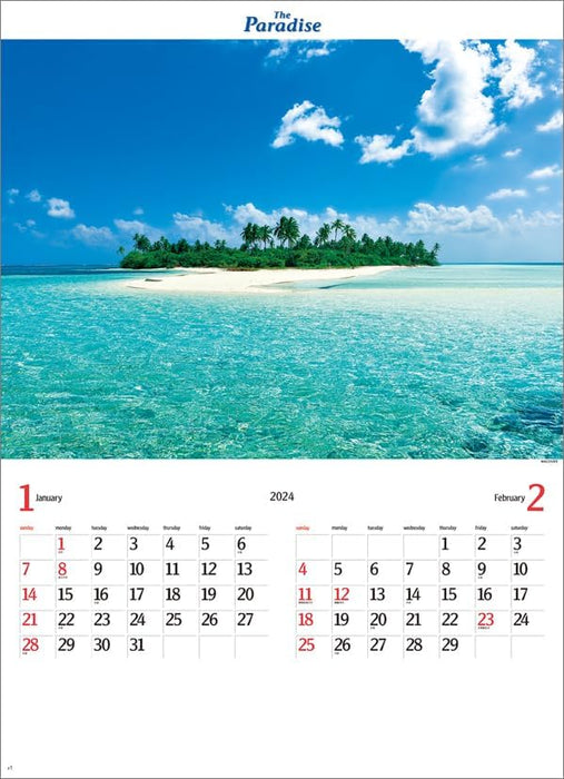 Hagoromo The Paradise 2024 Wall Calendar CL24-1062