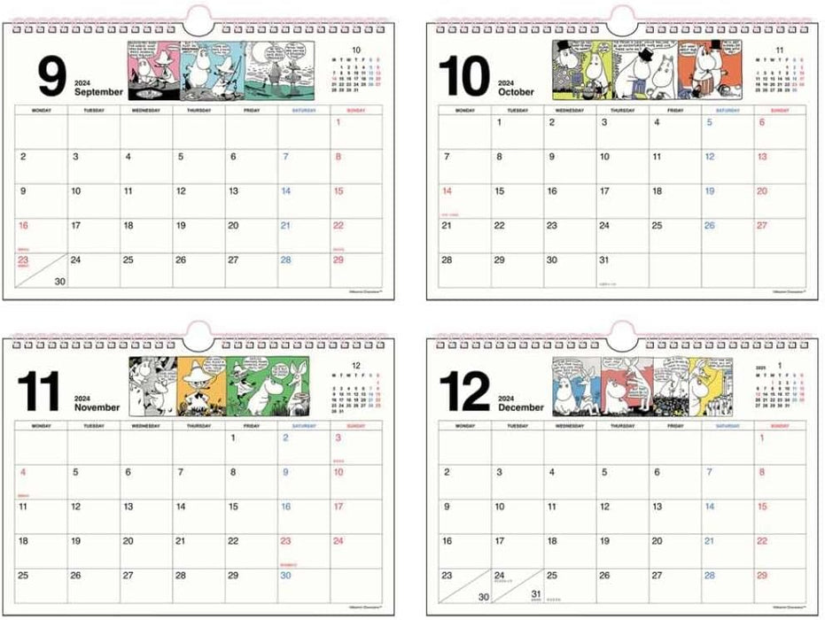 Sun-Star Stationery Moomin 2024 Wall Calendar Moomin S8520267