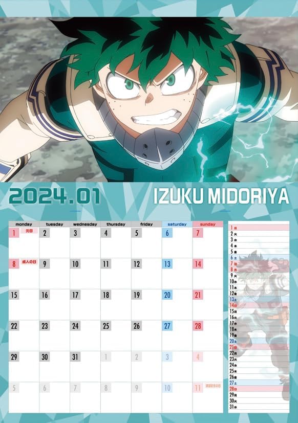 Ensky TV Anime 'My Hero Academia' 2024 Wall Calendar CL-029
