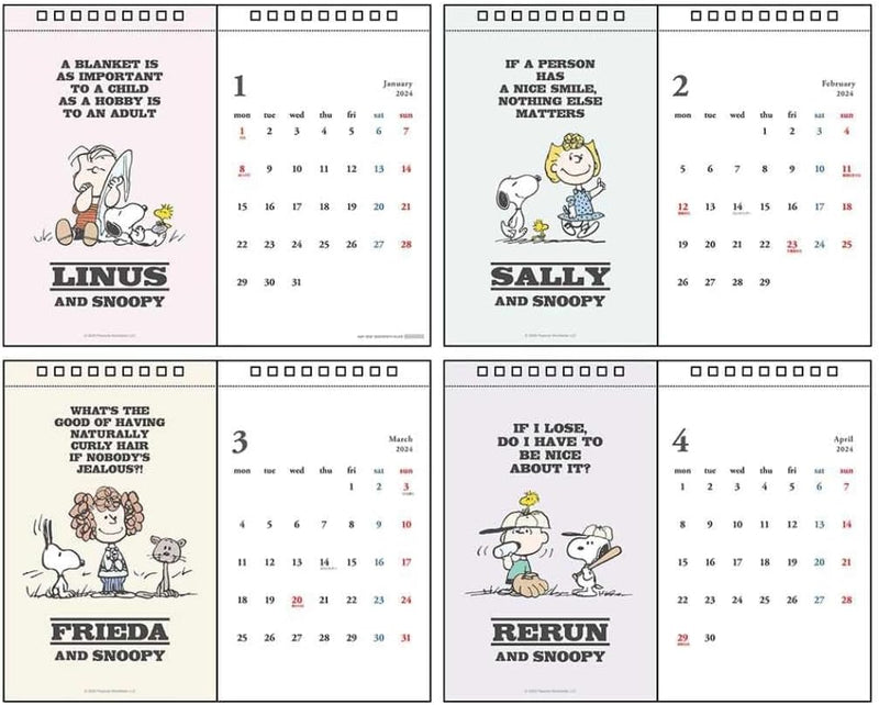 Sun-Star Stationery Snoopy 2024 Desk Calendar Vintage S8520658
