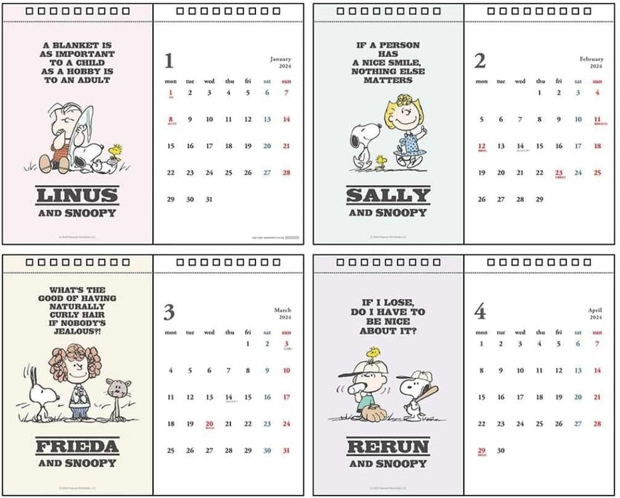 Sun-Star Stationery Snoopy 2024 Desk Calendar Vintage S8520658