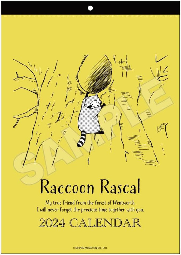 Rascal the Raccoon (Araiguma Rascal) Classic Design Wall Calendar 2024
