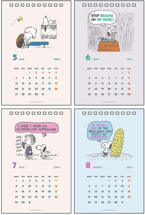 Sun-Star Stationery Snoopy 2024 Desk Calendar Vintage S8520593