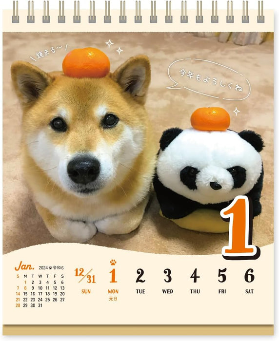 New Japan Calendar 2024 Desk Calendar Shiba Inu Maru's Chatter Weekly Flip NK4308