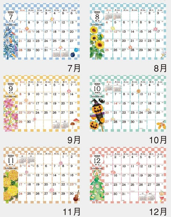 Hagoromo Ichimatsu 2024 Desk Calendar CL24-1012