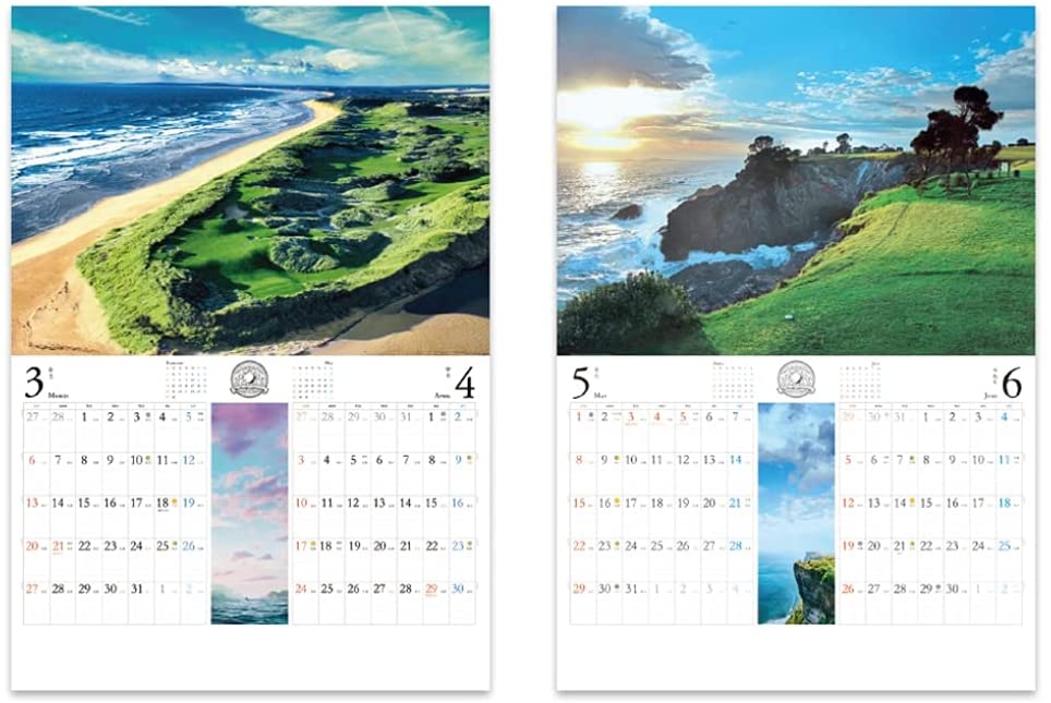 New Japan Calendar 2022 Wall Calendar World Golf Courses NK146