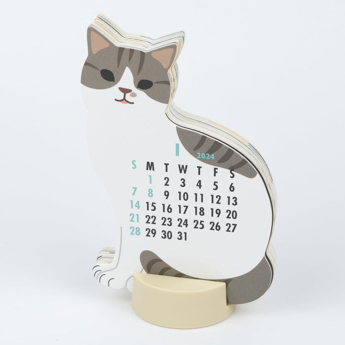 Greeting Life 2024 Desk Calendar Animal Die Cut Cat C-1554-ET