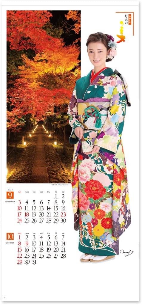 New Japan Calendar 2023 Wall Calendar Kimono Star and Beauty of the Lights NK161