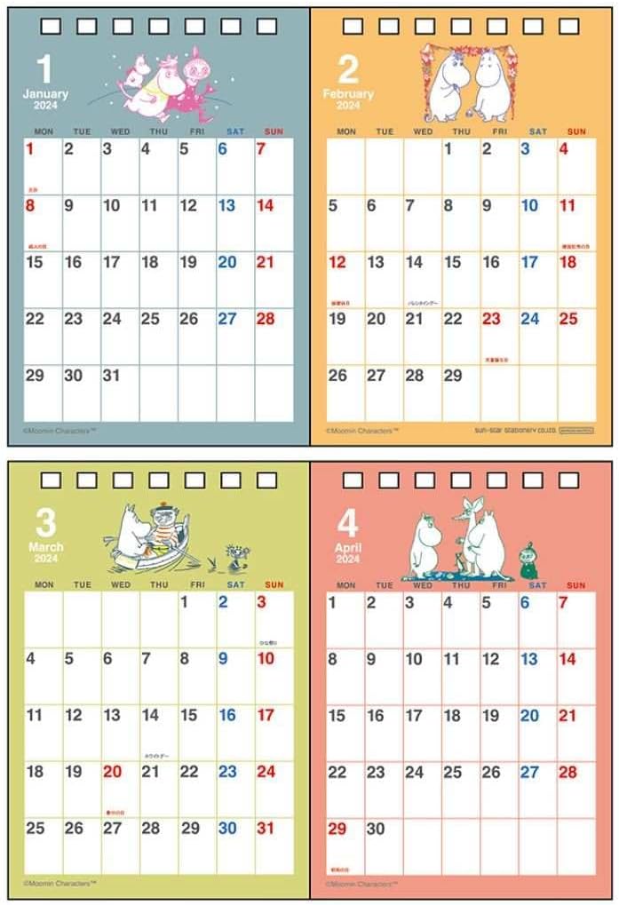 Sun-Star Stationery Moomin 2024 Desk Calendar Moomin S8520550
