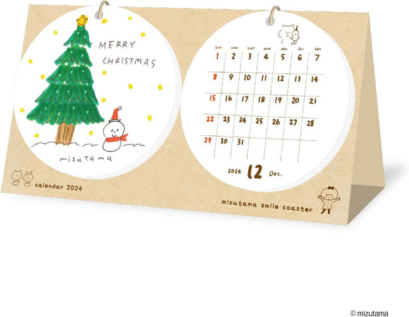 New Japan Calendar 2024 Desk Calendar mizutama NK4101