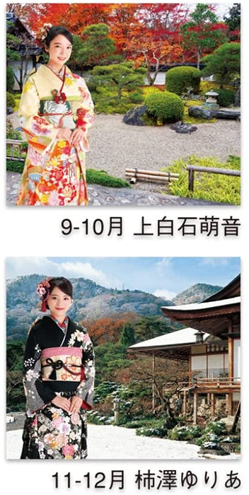 New Japan Calendar 2022 Wall Calendar Miyabi Kimono Star and Garden NK59