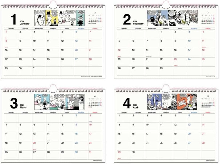 Sun-Star Stationery Moomin 2024 Wall Calendar Moomin S8520267