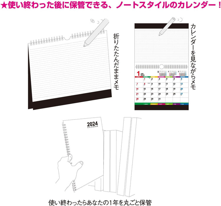 New Japan Calendar 2024 Desk Calendar Wall Desk 2way Color Index NK8546