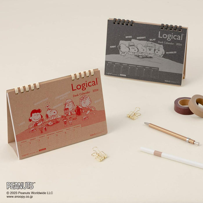 Nakabayashi 2024 Calendar Peanuts Logical Desk Calendar Paper Ring Type B6 Craft COC-CLTP-B602-24PS