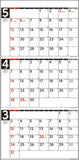 Try-X 2024 Wall Calendar 3-Month Schedule Vertical Type CL-641 61x30cm