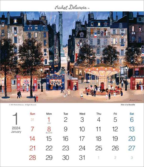 Todan 2024 Desk T Calendar Michel Delacroix CL24-1091