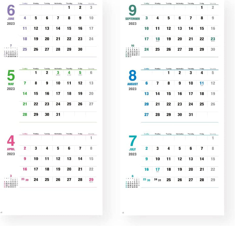 New Japan Calendar 2023 Wall Calendar Daily Plan Moji 3 Months Type NK915