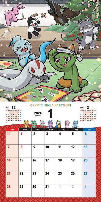 Hagoromo CryptoNinja Partners 2024 Wall Calendar CL24-0091 CNP