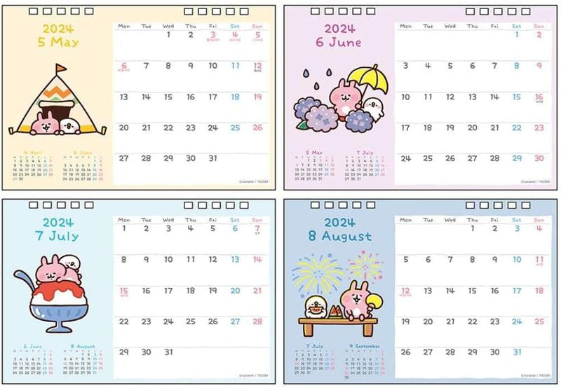 Sun-Star Stationery Kanahei 2024 Desk Calendar Piske & Usagi S8520356