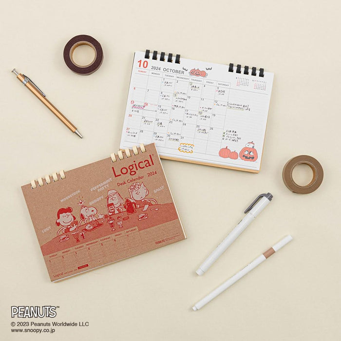 Nakabayashi 2024 Calendar Peanuts Logical Desk Calendar Paper Ring Type B6 Craft COC-CLTP-B602-24PS