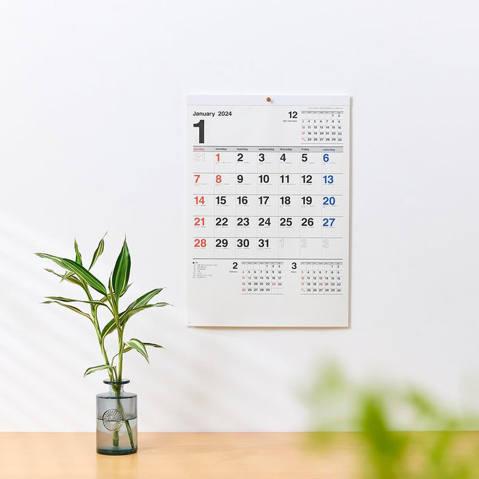 New Japan Calendar 2024 Wall Calendar Schedule Memo Monthly Table NK193