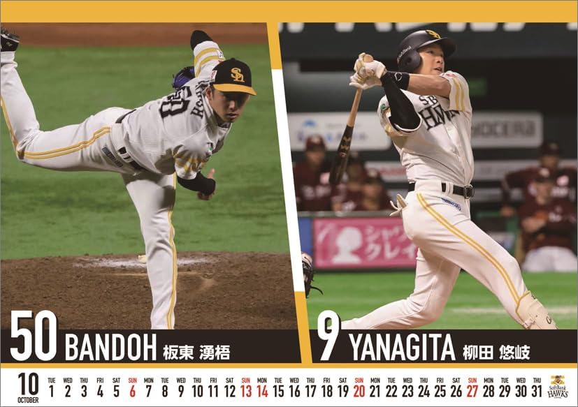 Hagoromo Fukuoka Softbank Hawks 2024 Desk Calendar CL24-0590