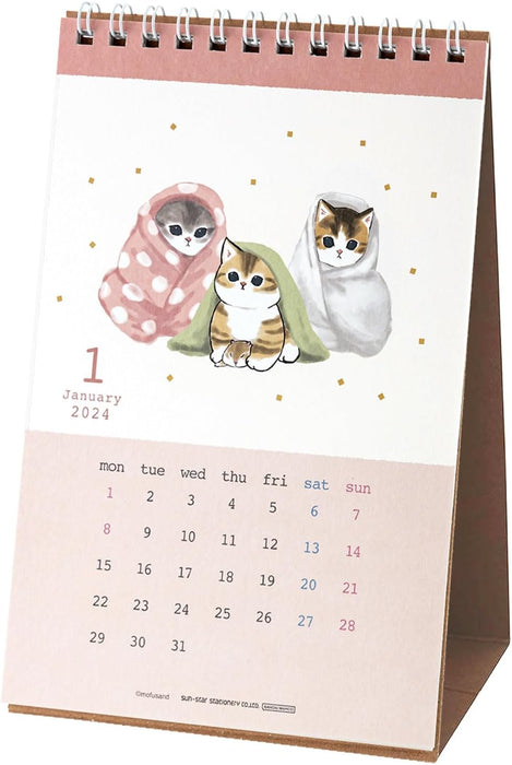 Sun-Star Stationery mofusand 2024 Desk Calendar mofusand S8520623