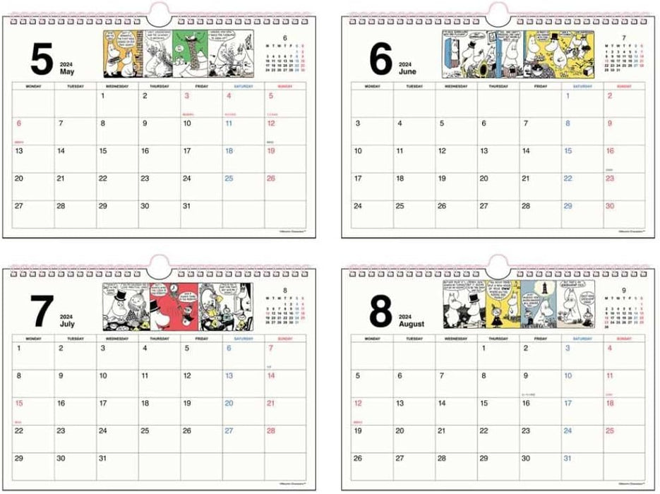 Sun-Star Stationery Moomin 2024 Wall Calendar Moomin S8520267