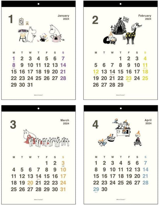 Sun-Star Stationery Moomin 2024 Wall Calendar Moomin S8520232